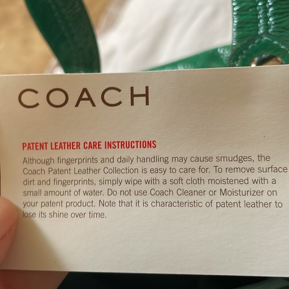 Coach Emerald Green Patent Leather Shoulder Bag - Picture 11 of 12